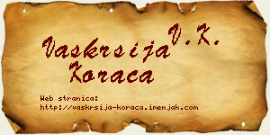 Vaskrsija Koraca vizit kartica